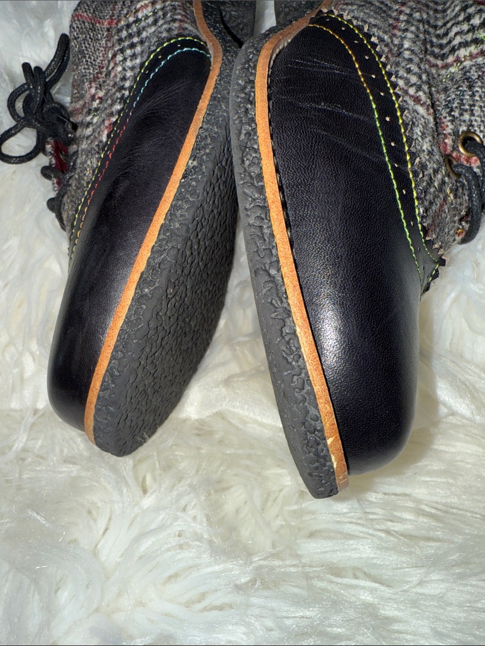 L’ARTISTE Multicolor Tweed with Black Leather Wingtip Oxfords - Picture 16 of 16